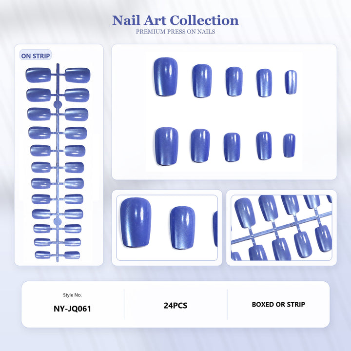 Premium Press-On Nails with Metallic Shine Stornfield