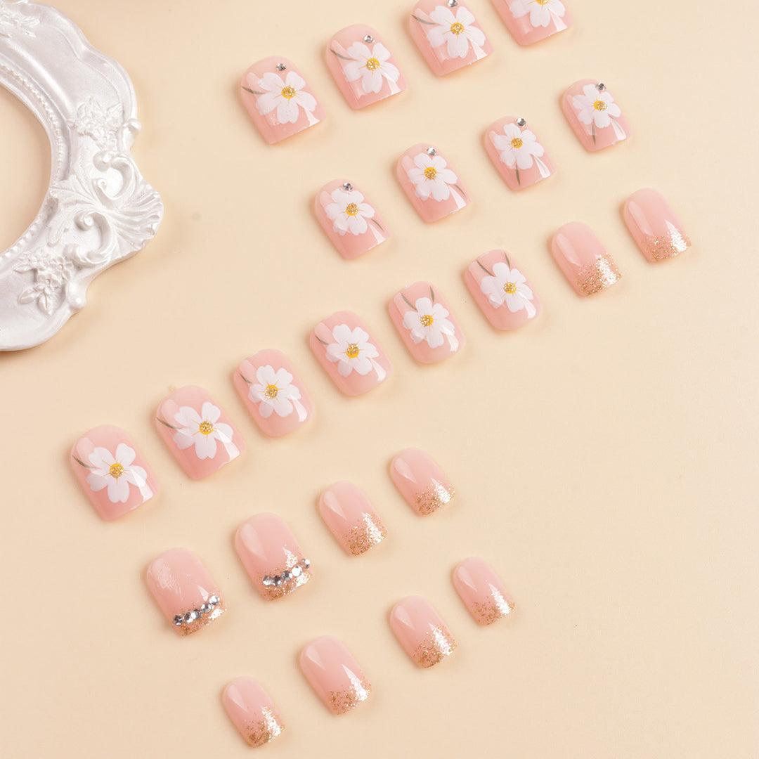 Floral Design Press-On Nail Art Tips Stornfield