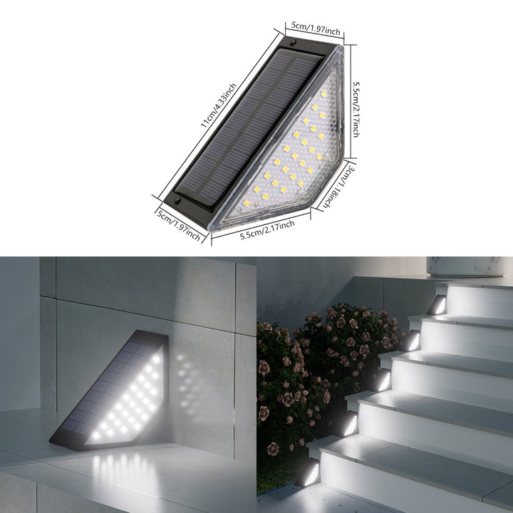 Triangular Solar Powered LED Corner Step Light Stornfield