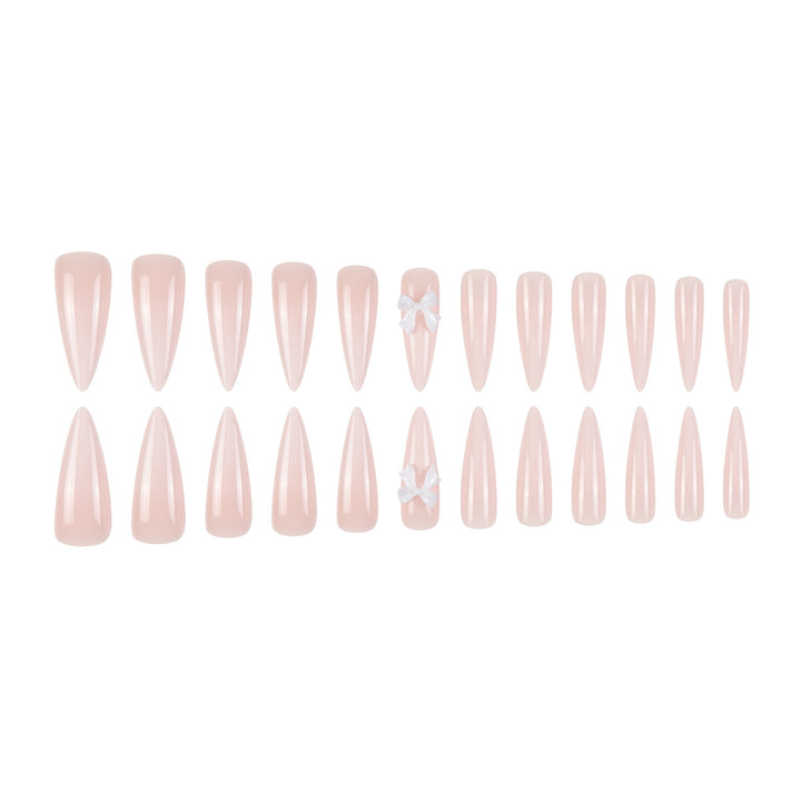 Premium Stiletto Press-On Nails with Unique Bow Decoration Stornfield