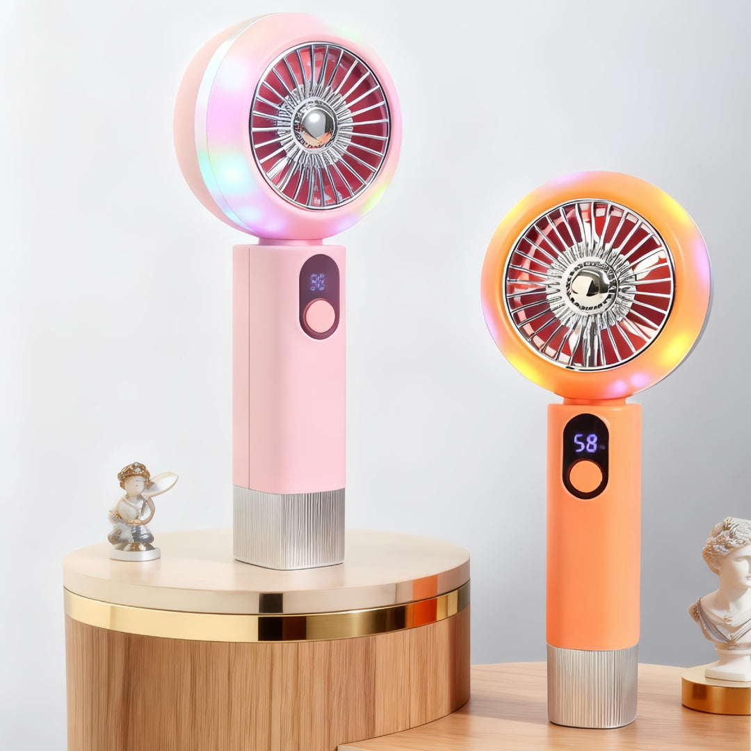 Ladies Portable Hand Fan with LED Color Changing Stornfield