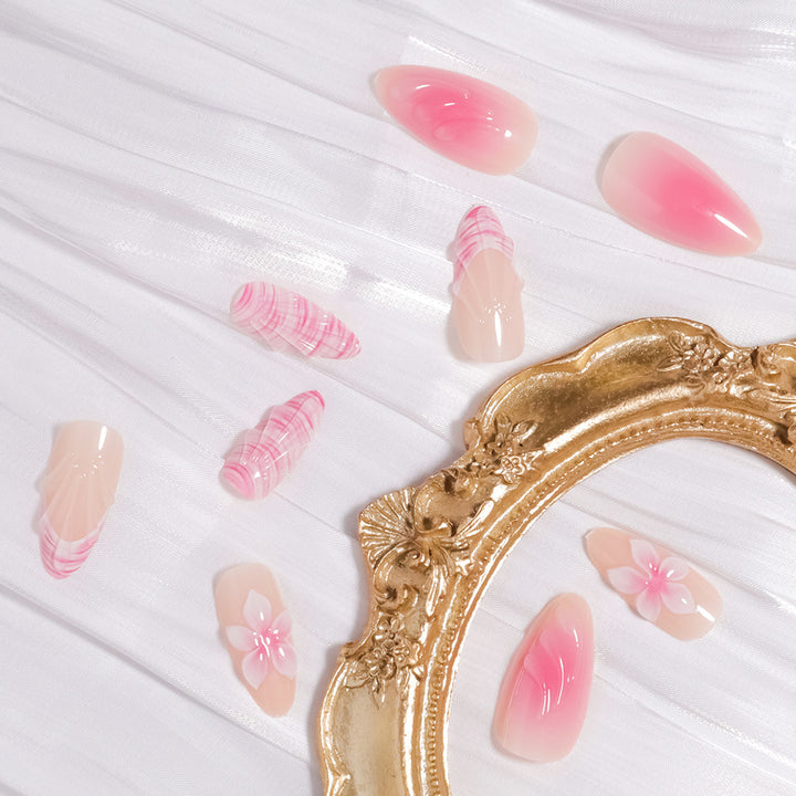 Glamorous Floral Ombre Press-On Nails Stornfield