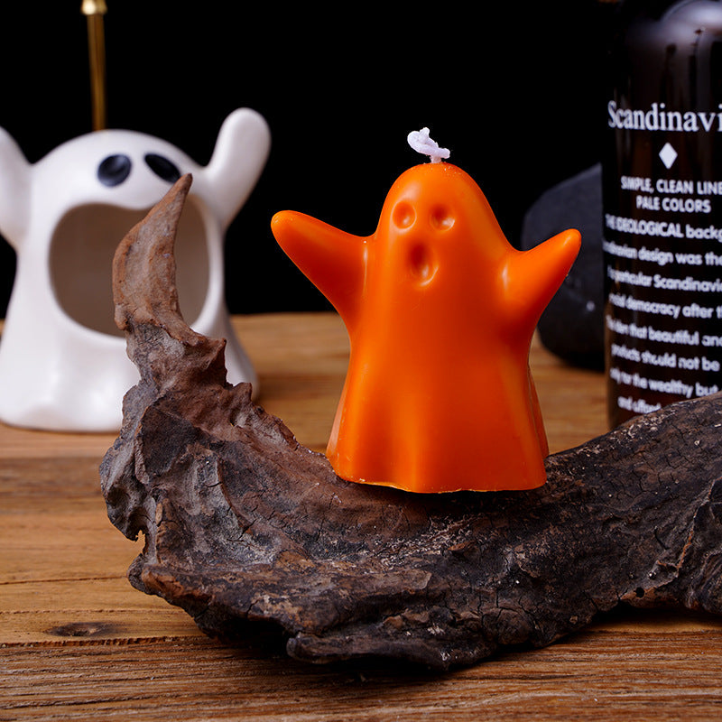 Mini Ghost Sculptural Soy Wax Candle with Cotton Wick