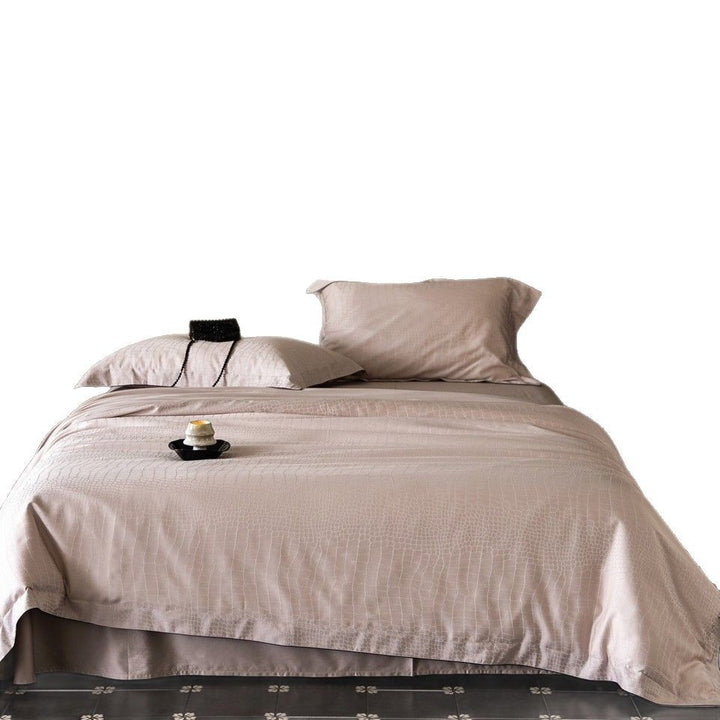 Silky Jacquard Crocodile-Embossed Duvet Cover and Pillowcase Set