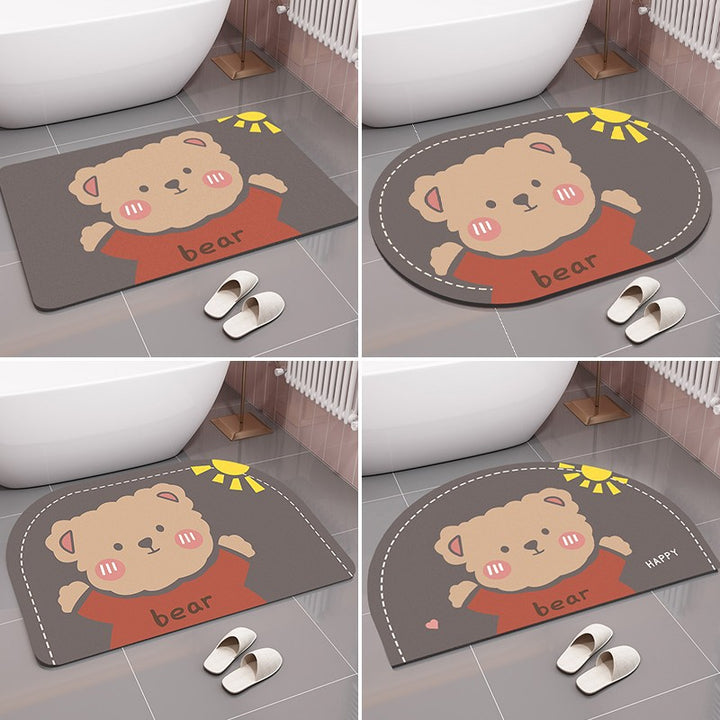 Cute Bear-Themed Bath Mat