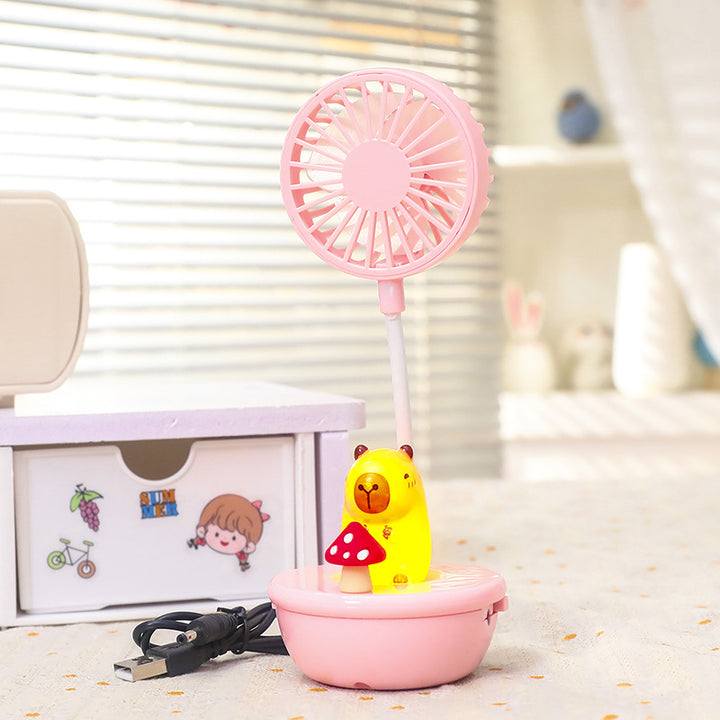 Women Portable Hand Fan with LED Panda Design Stornfield