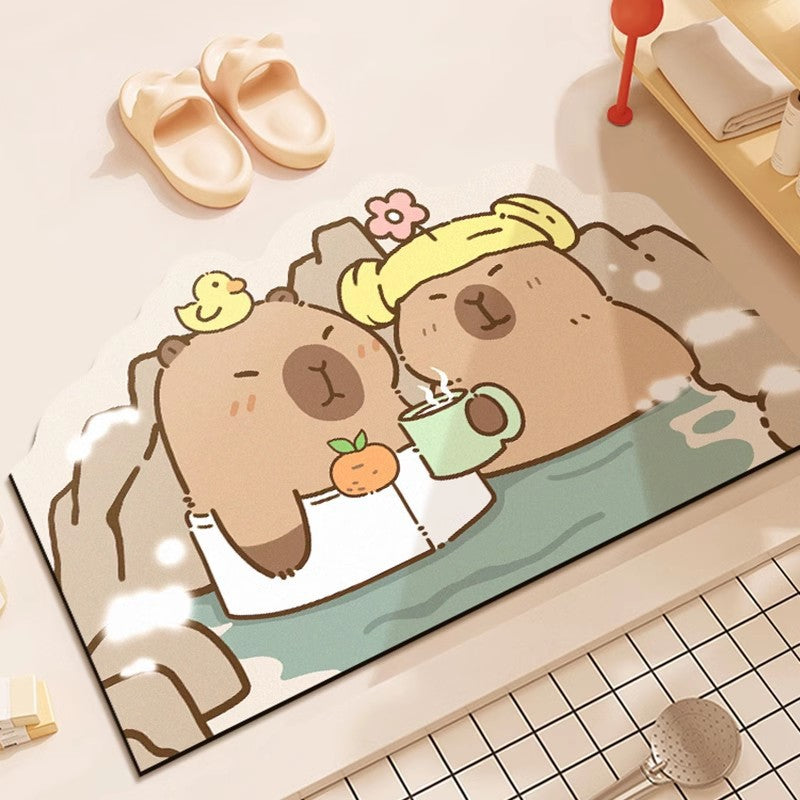 Cartoon-Themed Bathroom Mat