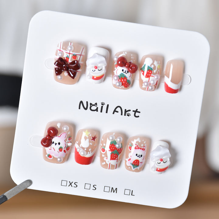 Whimsical Character-Themed Press-On Nail Art Stornfield