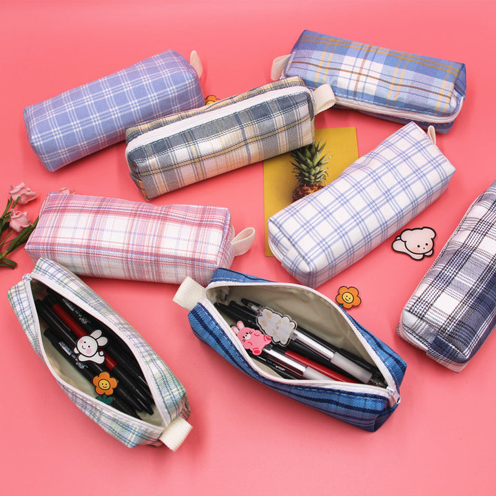 Textured Plaid Pencil Case Stornfield