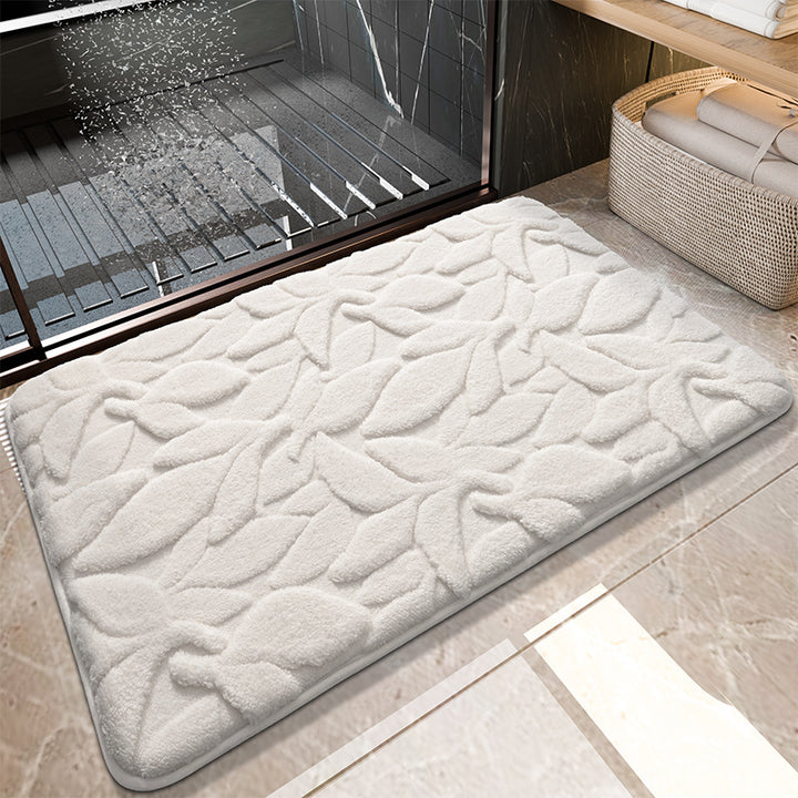 Soft Absorbent Floral Bath Mat