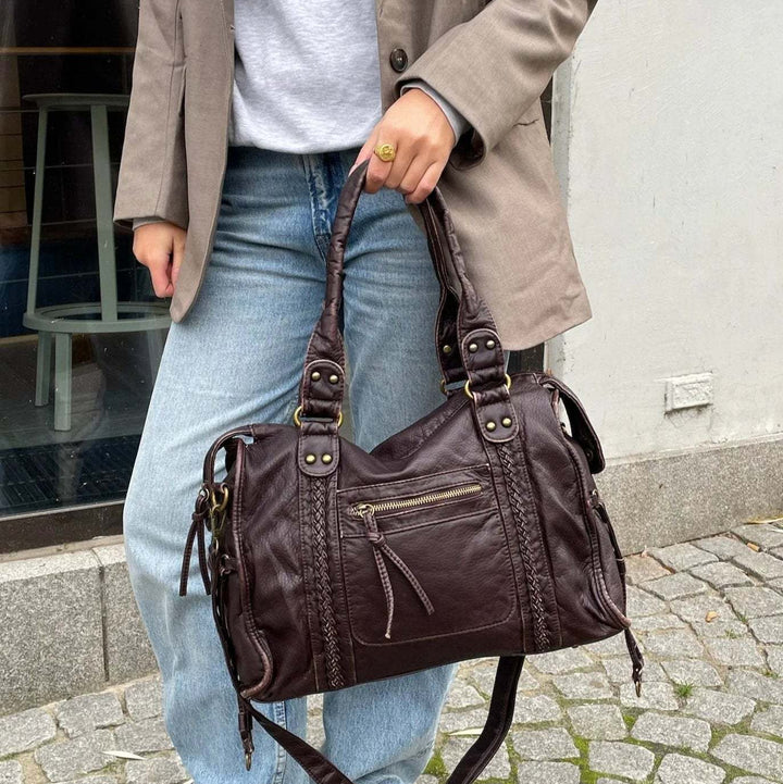 Ladies Shoulder Bag PU Leather Spacious with Laptop Compartment and Adjustable Strap | Stornfield