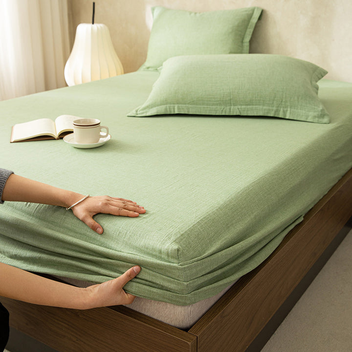 Deep-Pocket Micro Houndstooth Stretch Fitted Mattress Sheet with Strong Elastic