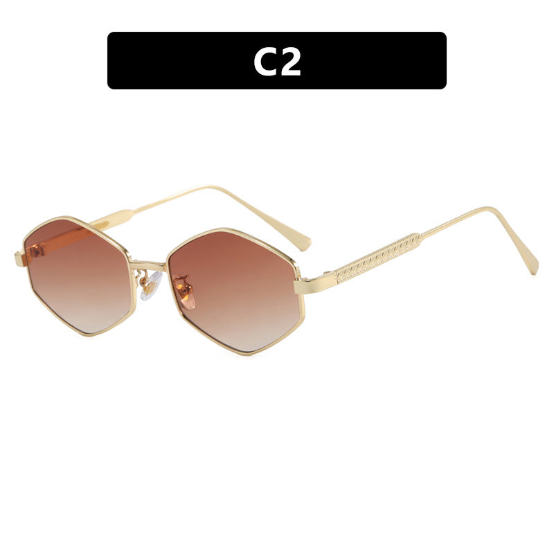Women's hexagonal sunglasses with elegant metal accents and UV protection Stornfield