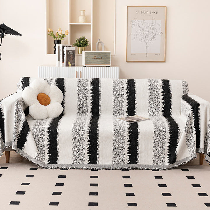 Textured Striped Throw Blanket