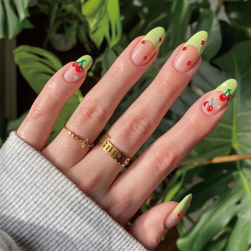 Artful Press-On Nails with Fruity Design Stornfield