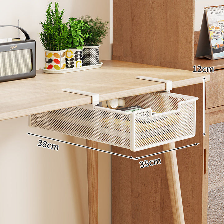 Clamp-On Under-Desk Ventilated Mesh Storage Drawer Organizer