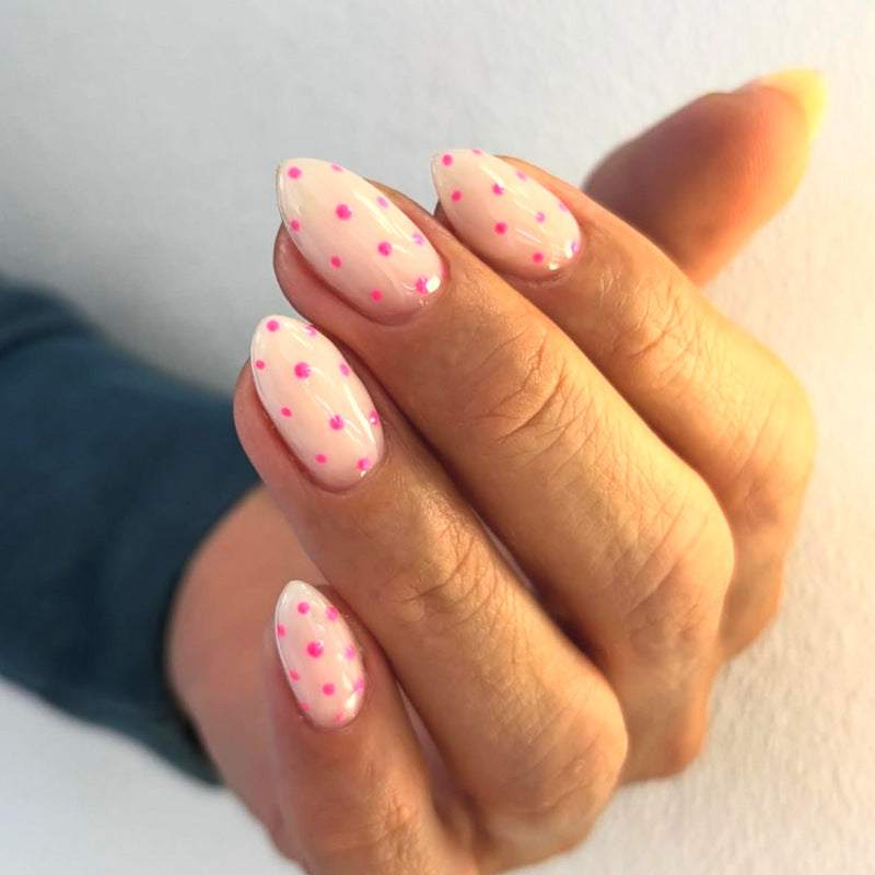 Artificial nail set with playful dots and elegant design Stornfield