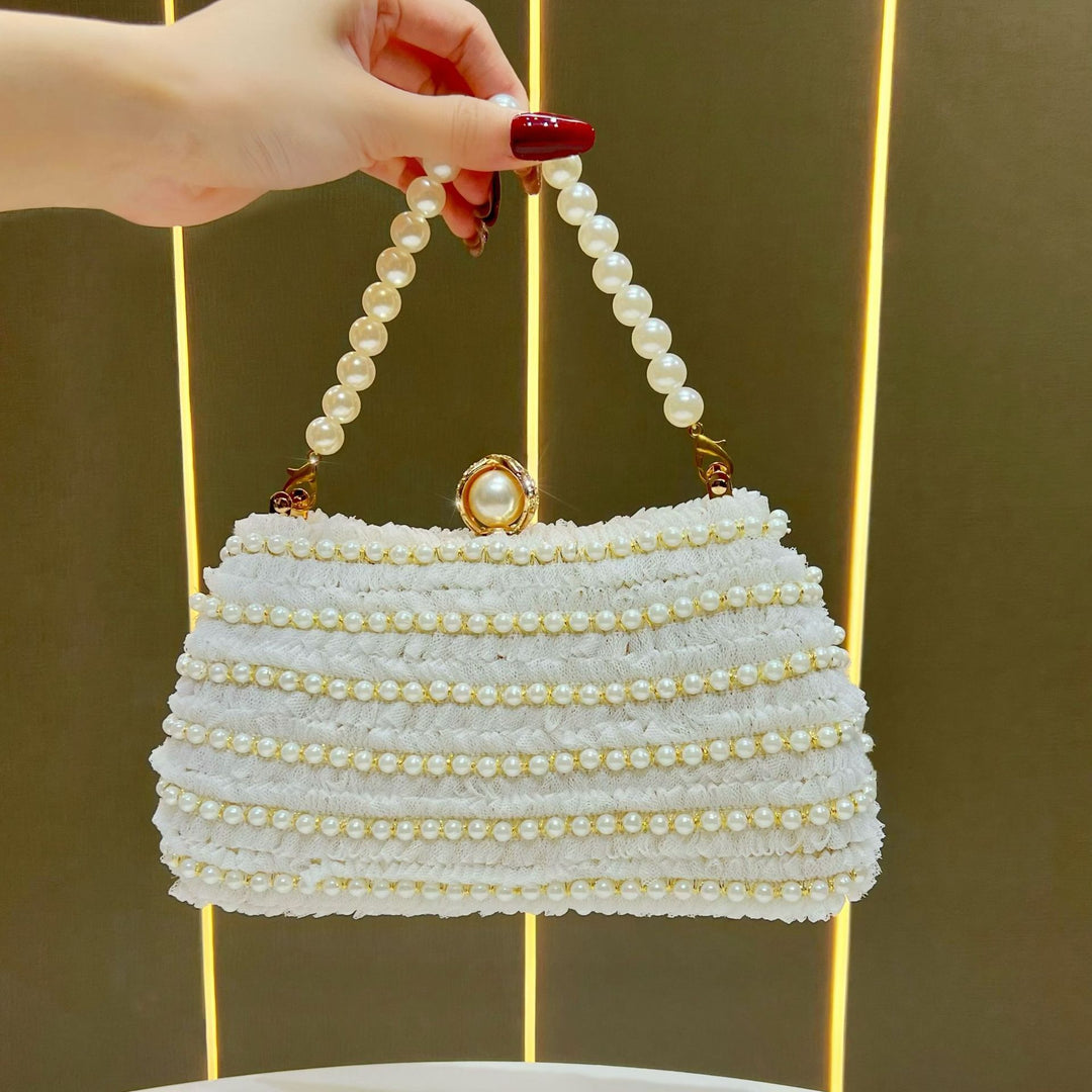 Elegant Pearl-Embellished Handbag