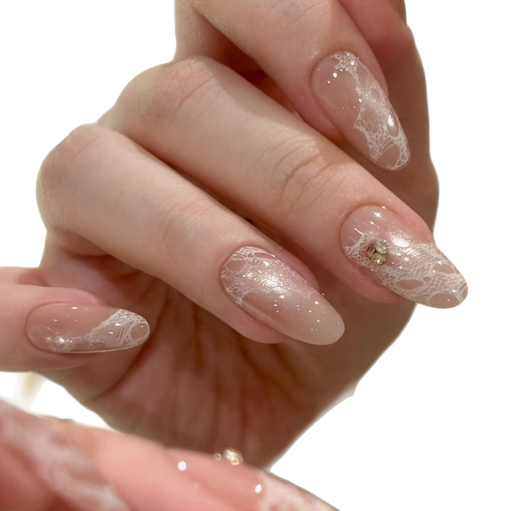 Elegant artificial nails with tips and glitter Stornfield