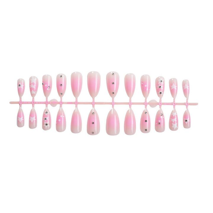 Glamorous Star-Embellished Press-On Nail Art