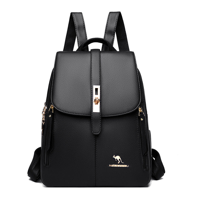 Elegant Multi-Functional Leather Backpack Stornfield