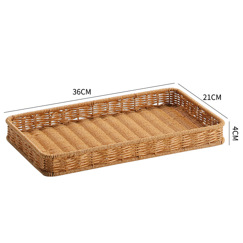 Unisex Rectangular Serving Basket made of handwoven natural material Stornfield