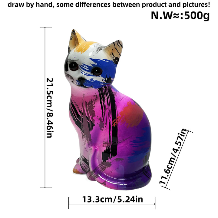 Artistic cat figurine in vibrant design Stornfield