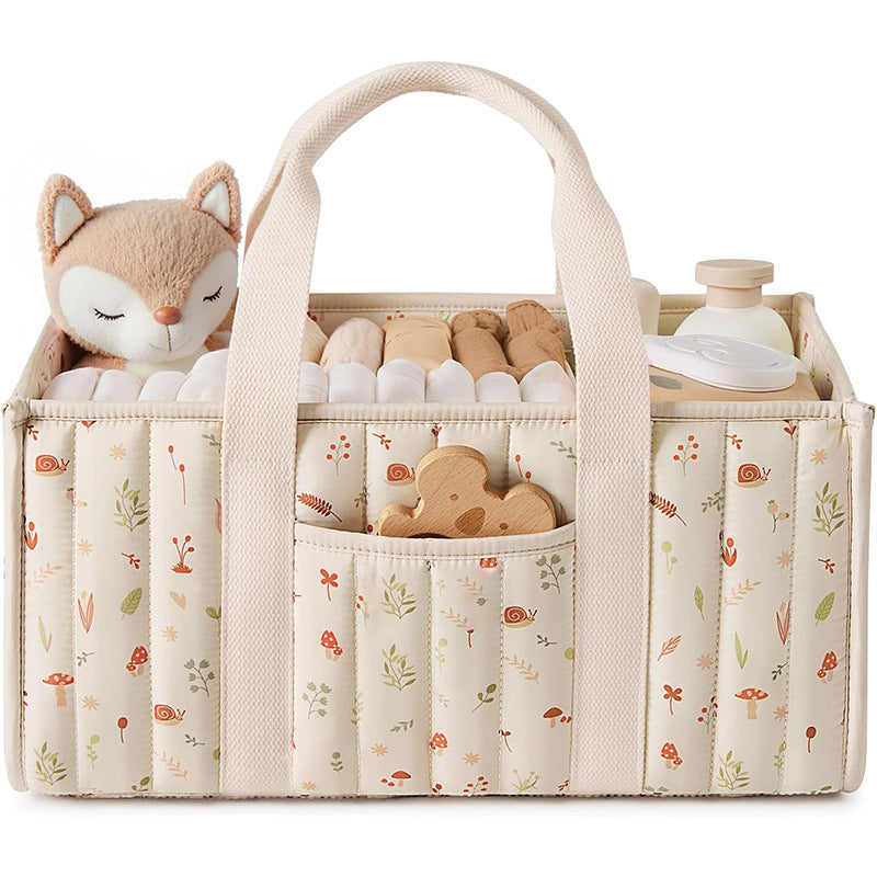 Storage basket with carrying handles and elegant floral pattern Stornfield