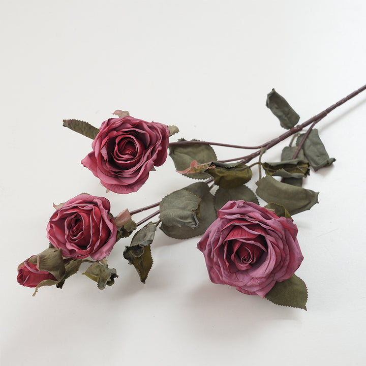 Elegant Faux Floral Rose Stem