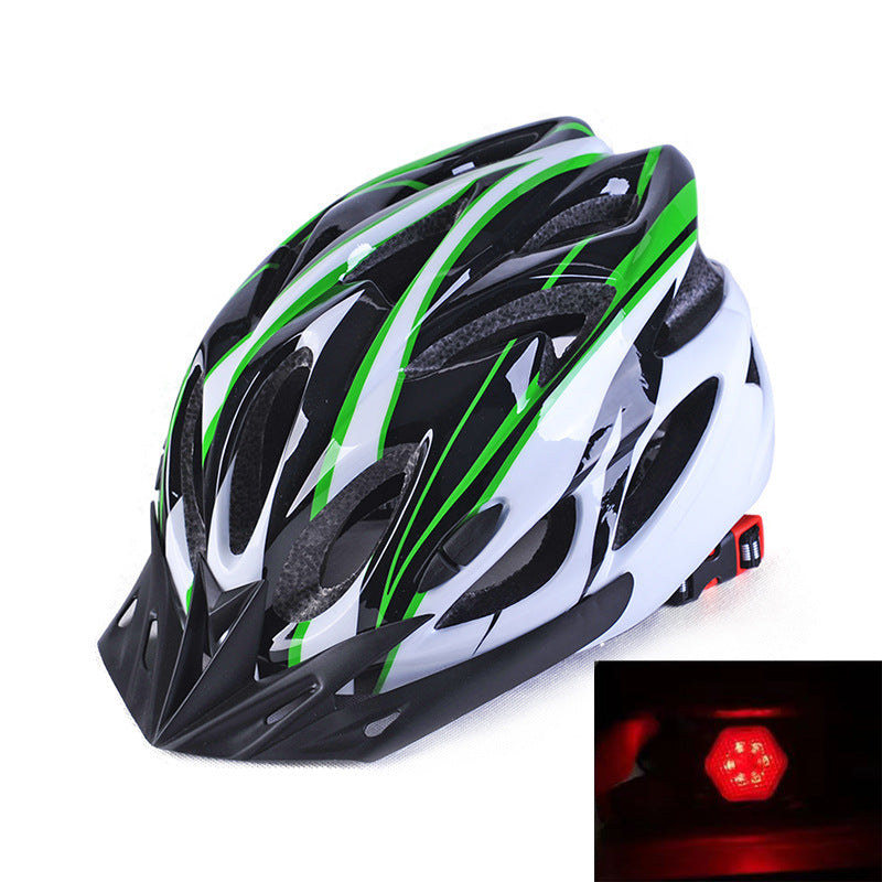Mountain bike helmet with integrated safety light and dynamic ventilation Stornfield