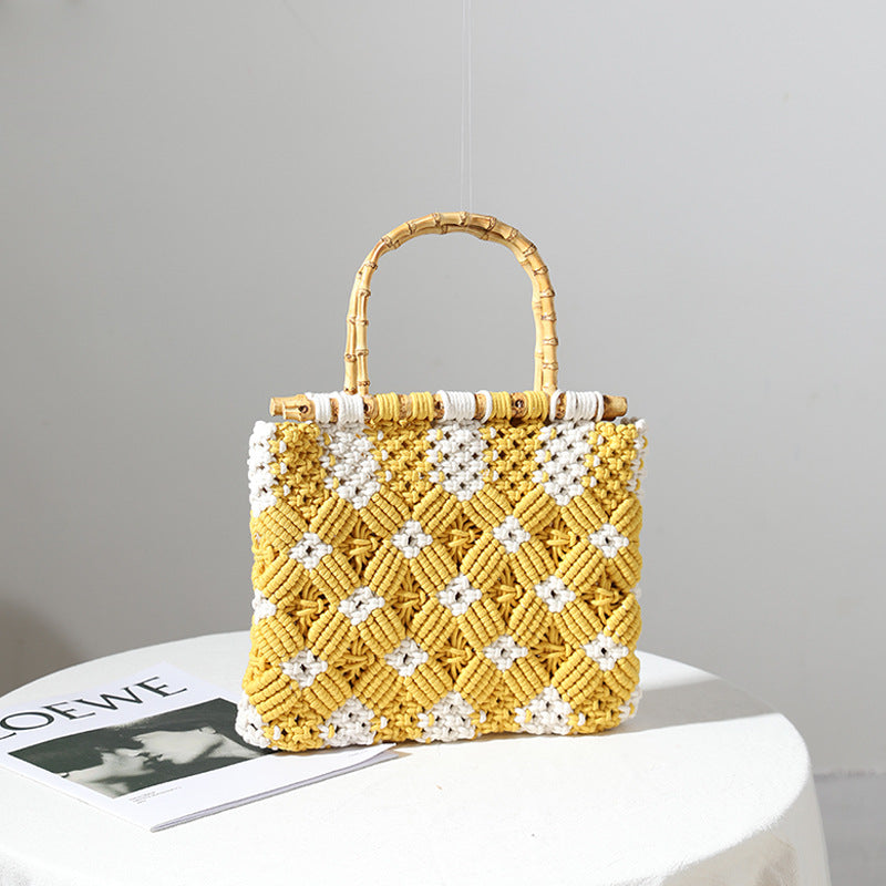 Stylish, Braided Handbag with Unique Checkered Pattern Stornfield