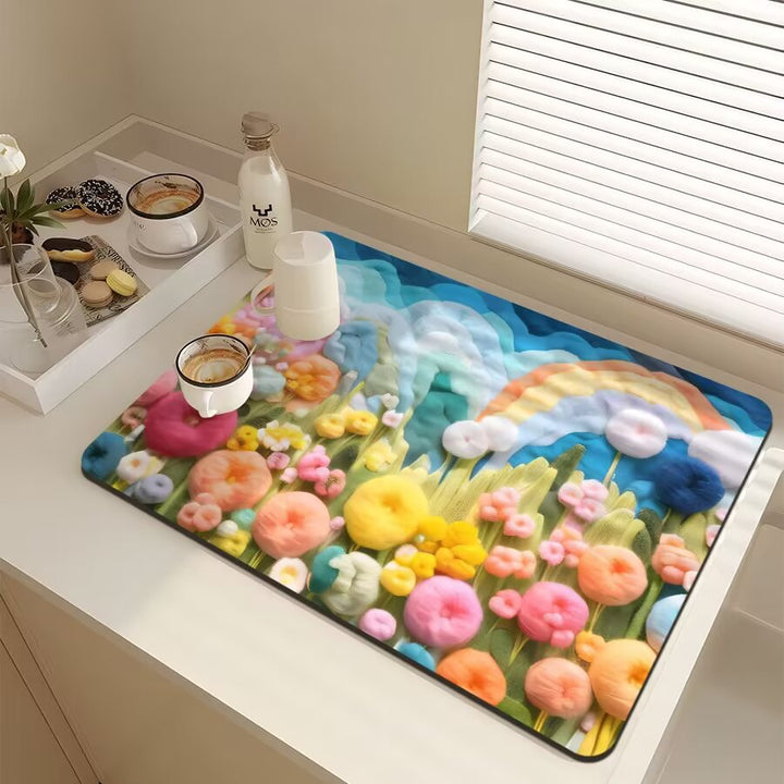 Floral-Themed Kitchen Mat Stornfield