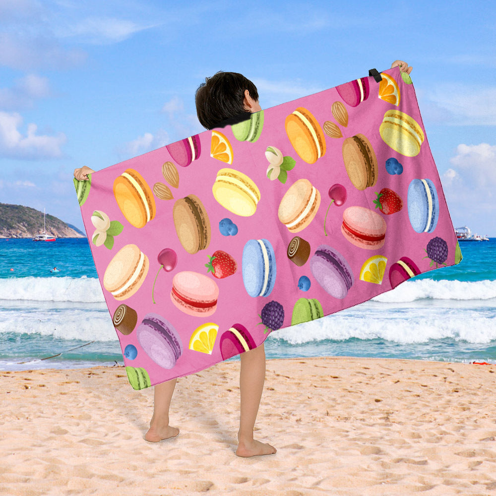 Beach blanket with colorful cupcake design Stornfield