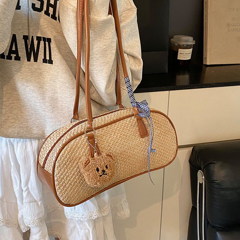 Cute Woven Straw Shoulder Bag