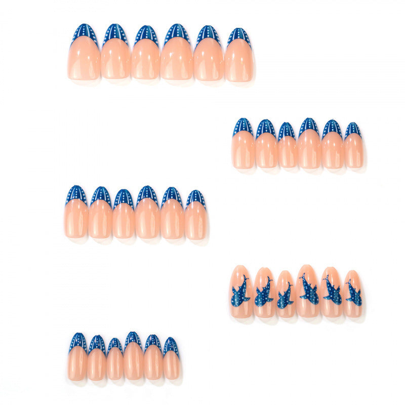 Artistic Marine-Themed Press-On Nails