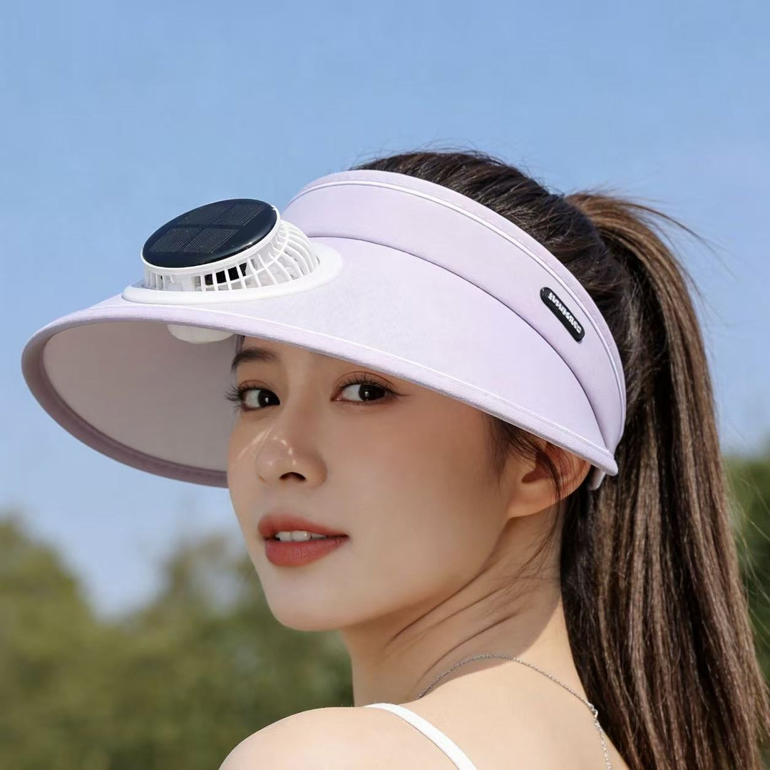 Sport Sun Visor with detachable front fan, adjustable headband and reflective piping Stornfield