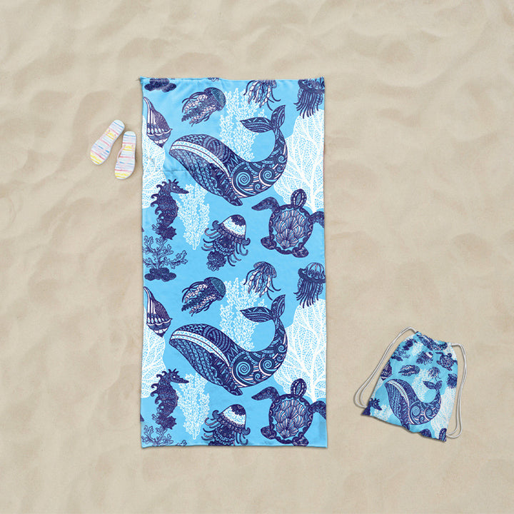 practical beach towel with integrated tote bag design Stornfield