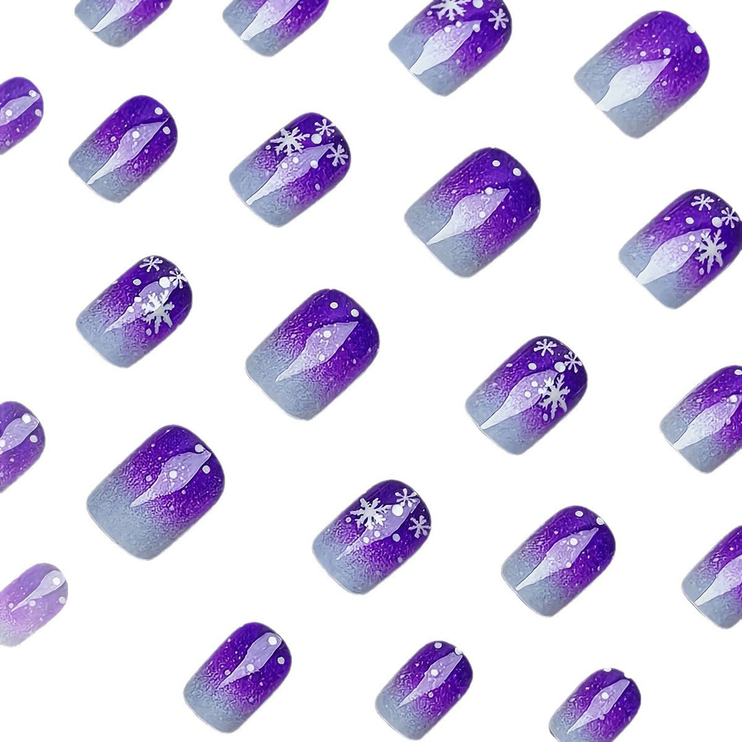 Glittering artificial nails with snowflake design Stornfield
