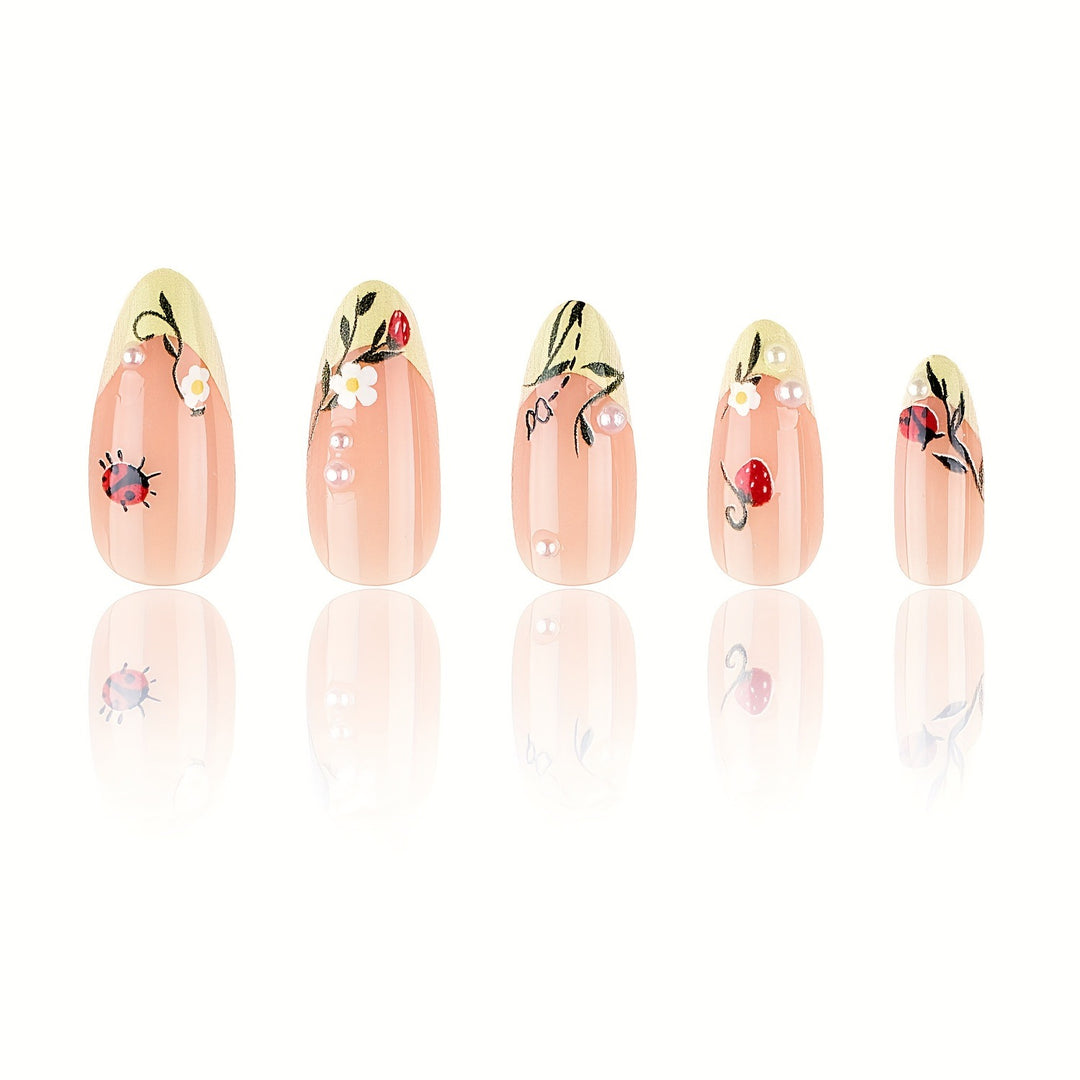 Premium Floral Design Press-On Nails Stornfield