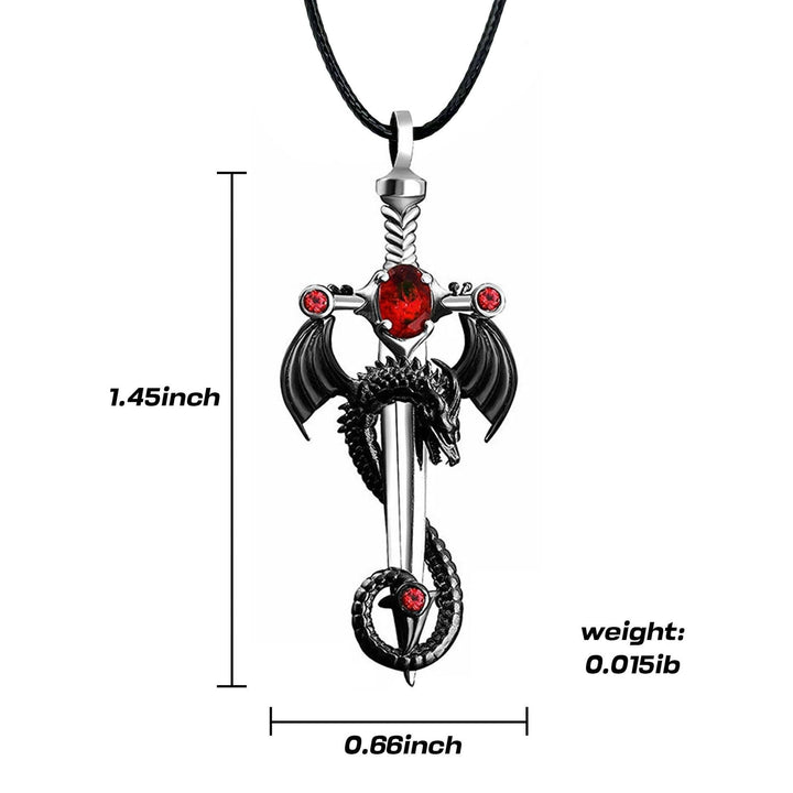 Dragon-Embellished Sword Pendant Necklace Stornfield