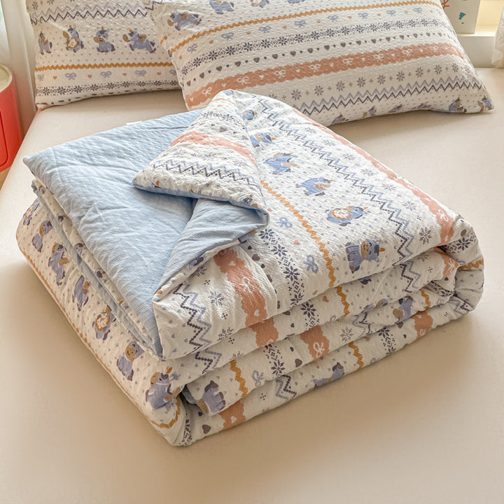 Playful Themed Quilted Bed Cover