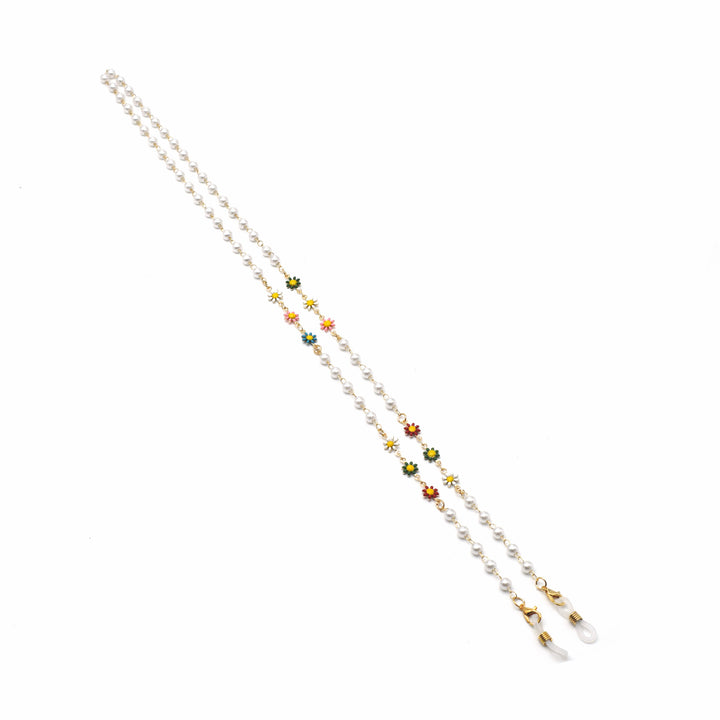 Elegant Pearl and Colorful Gemstone Eyewear Chain Stornfield