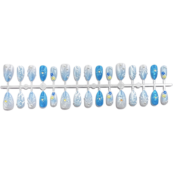 Vibrant Floral Design Press-On Nail Set