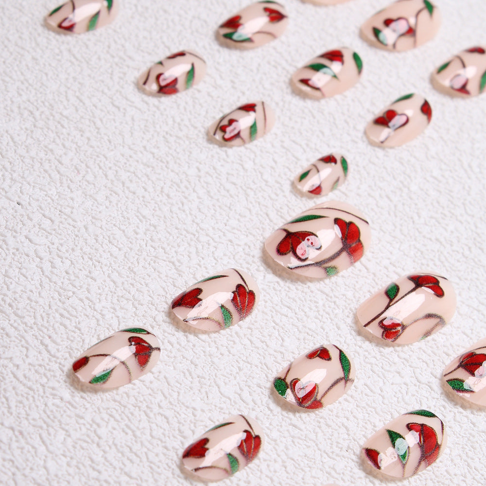 Floral-Designed Press-On Nails Stornfield