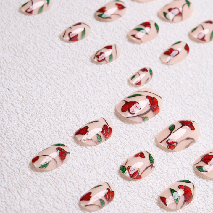 Floral-Designed Press-On Nails Stornfield