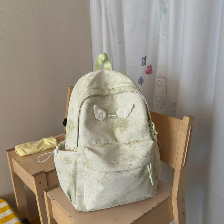 Functional Backpack with Decorative Wing Accents Stornfield