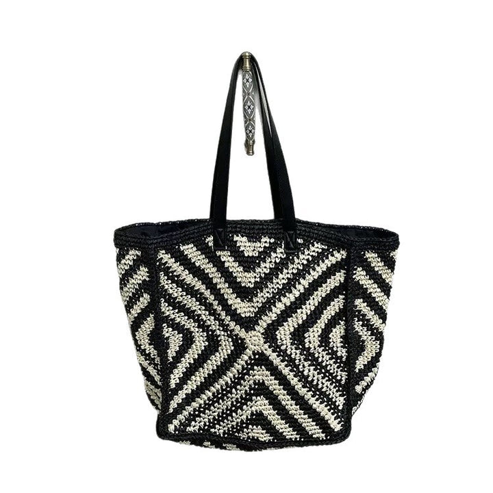 Designer basket bag with graphic pattern Stornfield