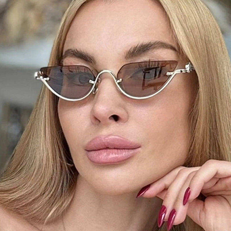 Ladies Cat-Eye Sunglasses with Gold-Colored Metal Frame and UV Protection Stornfield
