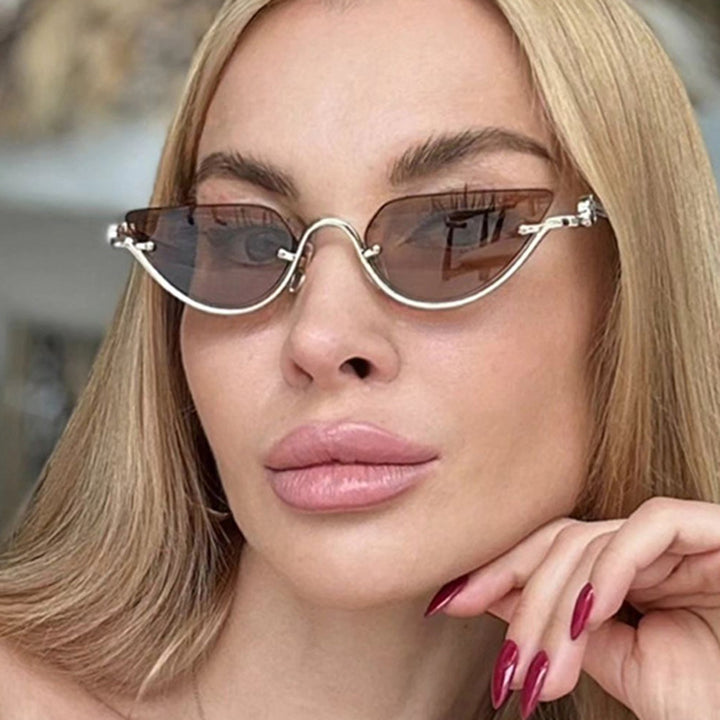 Ladies Cat-Eye Sunglasses with Gold-Colored Metal Frame and UV Protection Stornfield