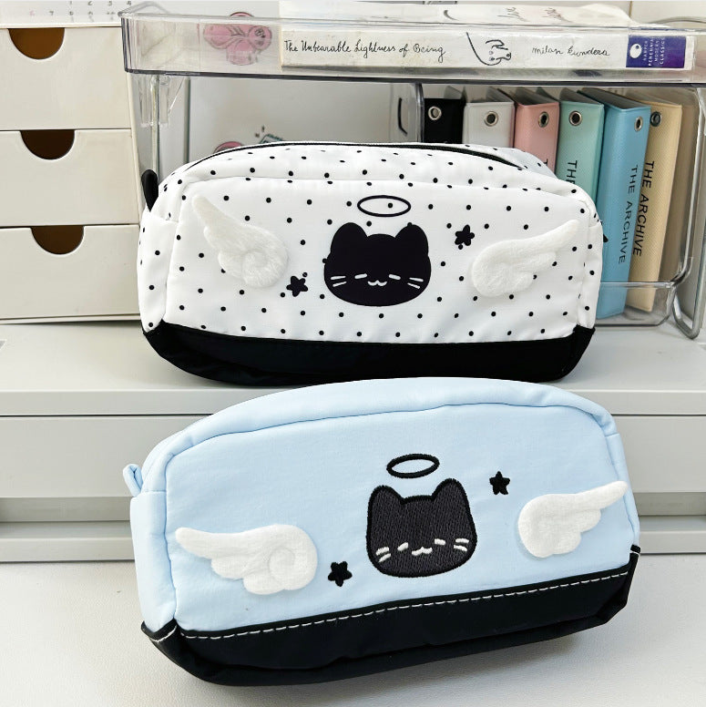 Cute Cat-Themed Multi-Compartment Pencil Case
